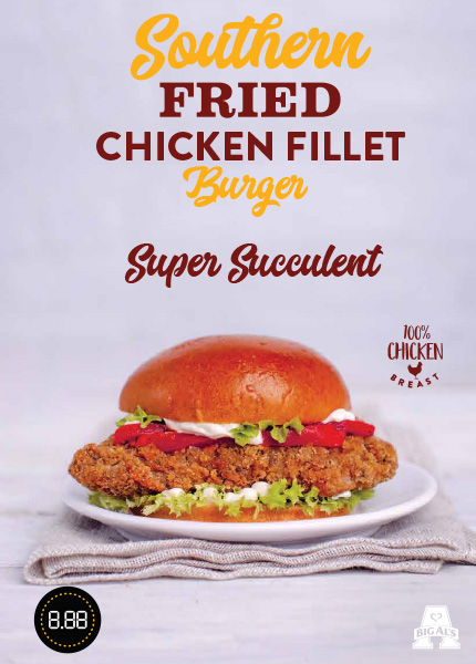 Big Al's Southern Fried Chicken Fillet Burger Poster - Food Alliance